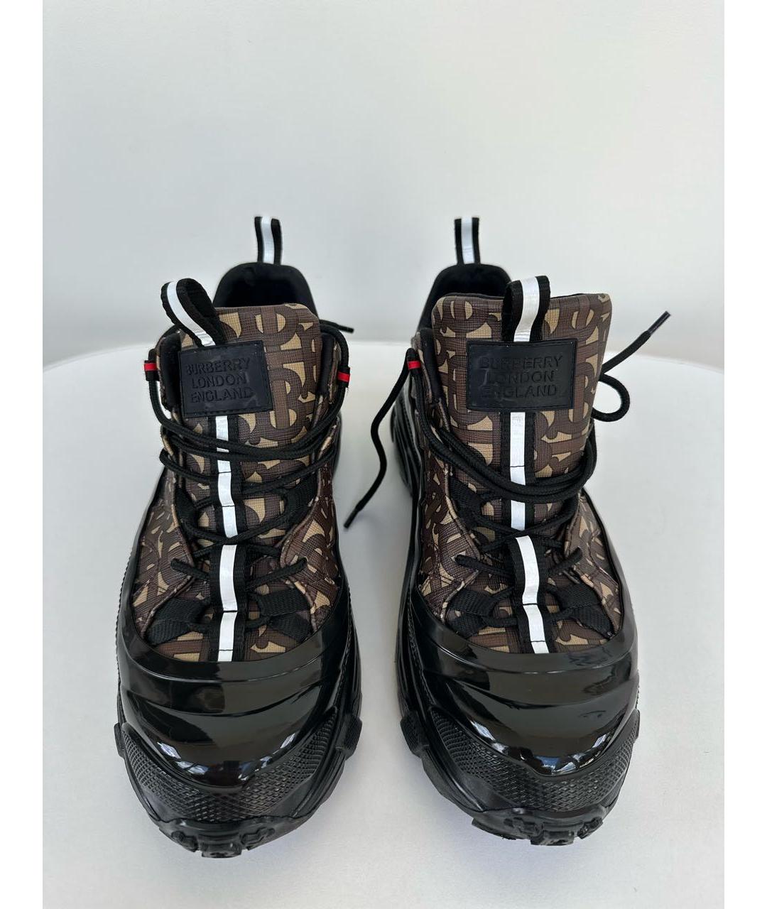 BURBERRY Черные резиновые высокие кроссовки / кеды, фото 2