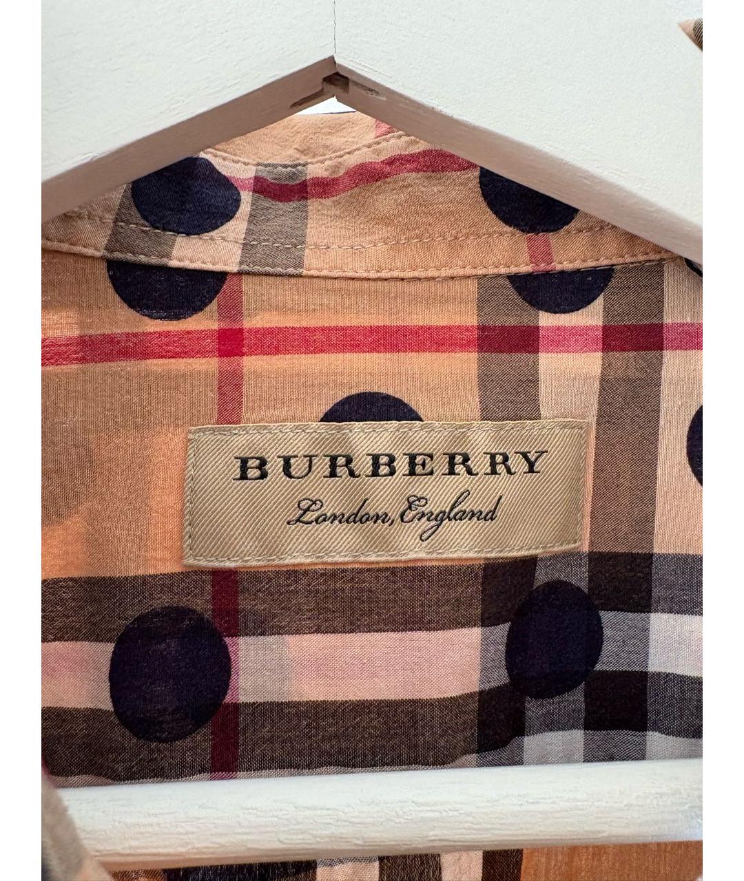 BURBERRY Коричневая хлопковая кэжуал рубашка, фото 3