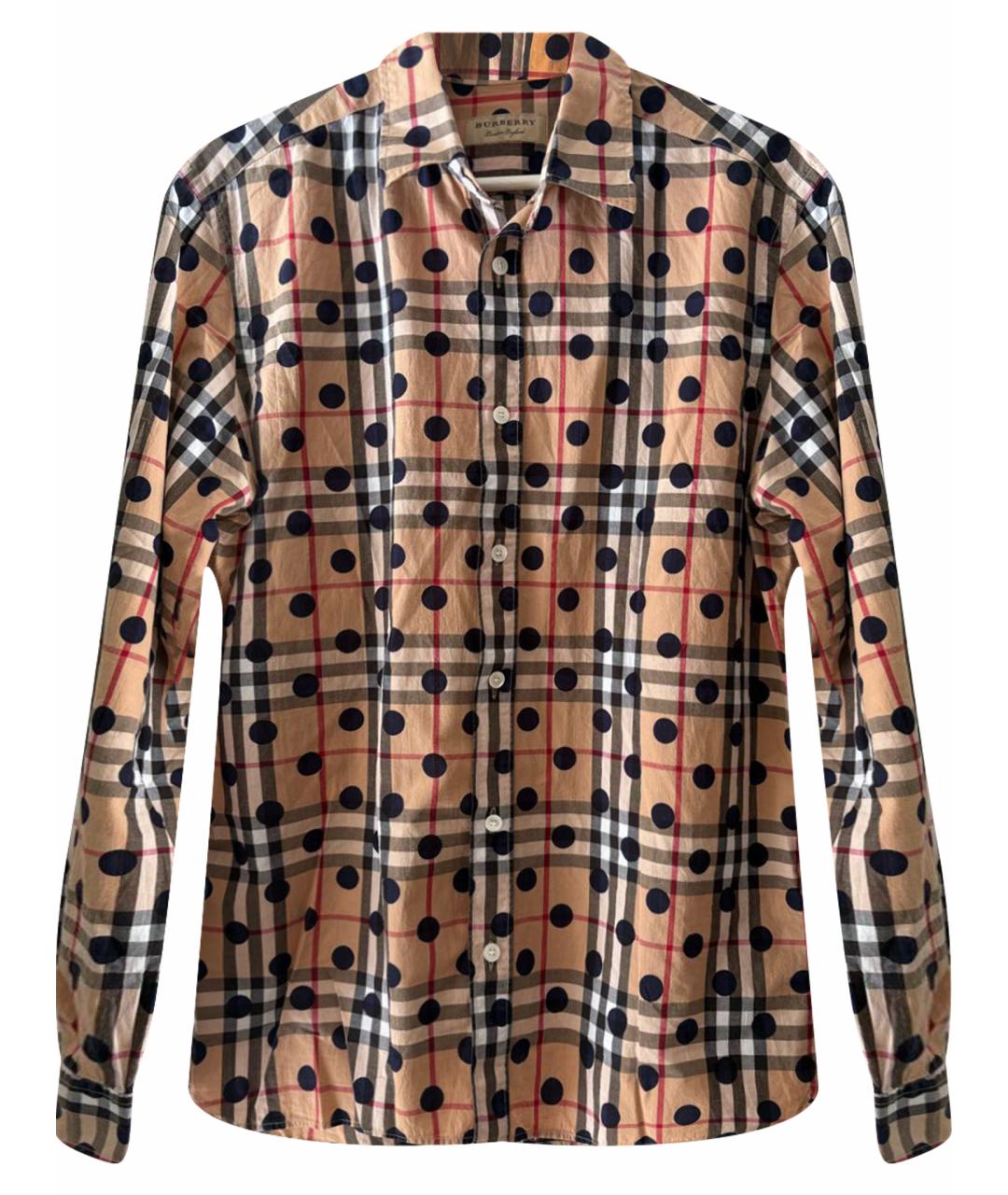 BURBERRY Коричневая хлопковая кэжуал рубашка, фото 1