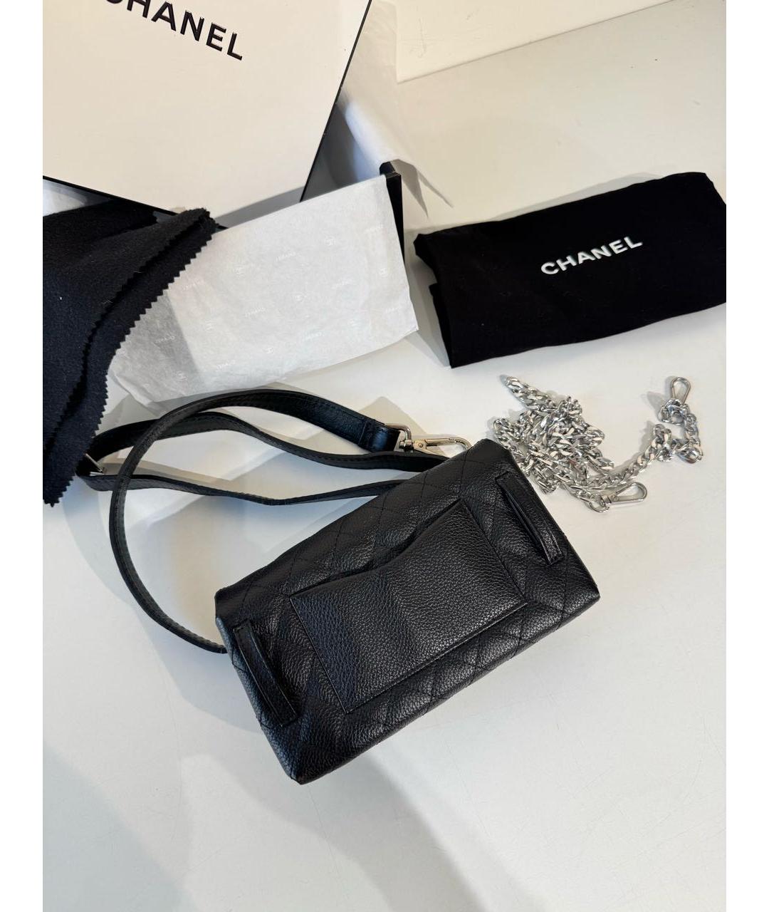 CHANEL Черная кожаная поясная сумка, фото 4