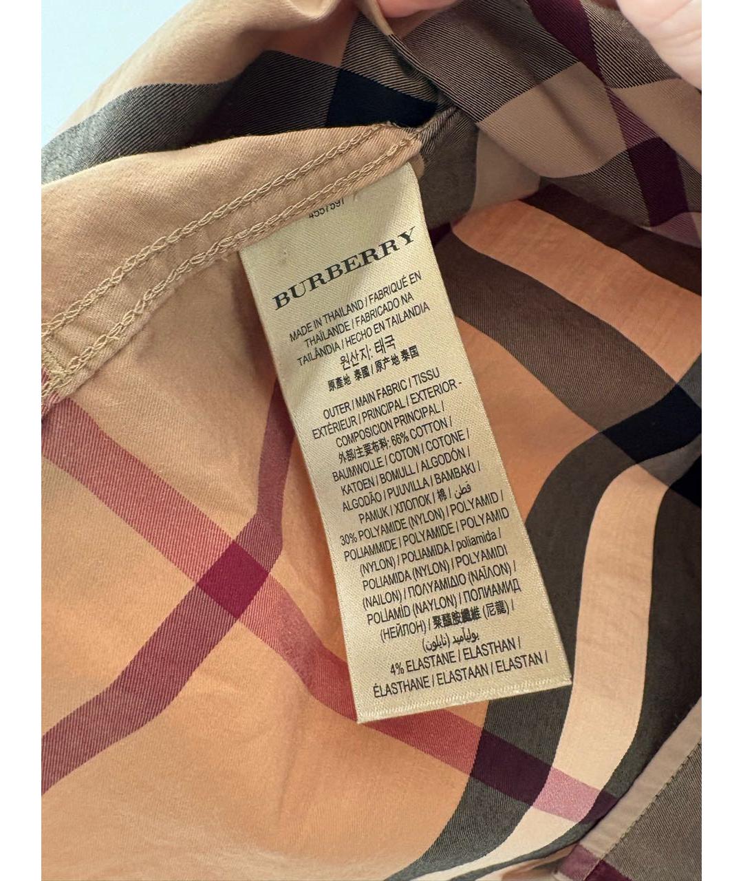 BURBERRY Коричневая хлопковая кэжуал рубашка, фото 4