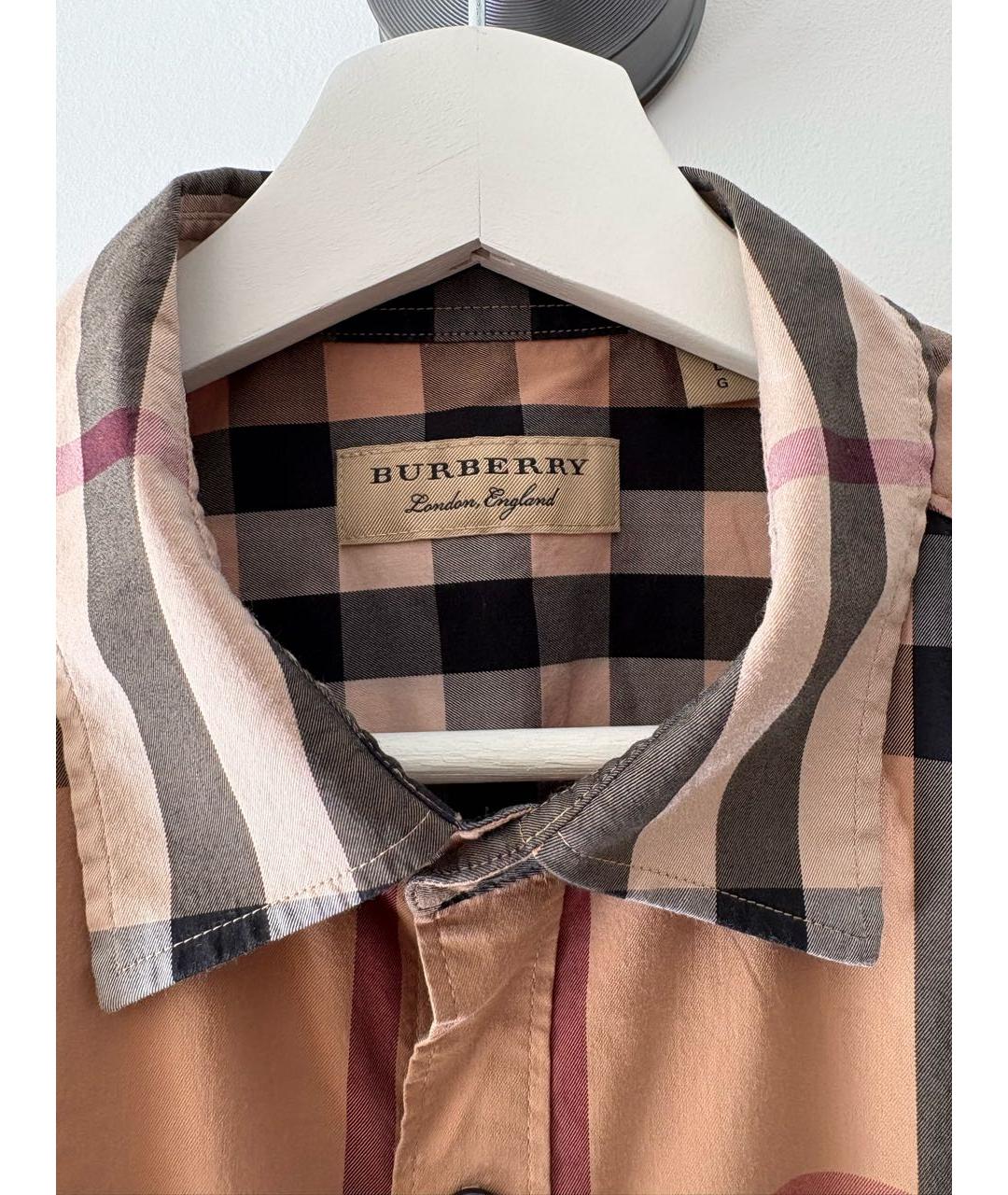BURBERRY Коричневая хлопковая кэжуал рубашка, фото 3