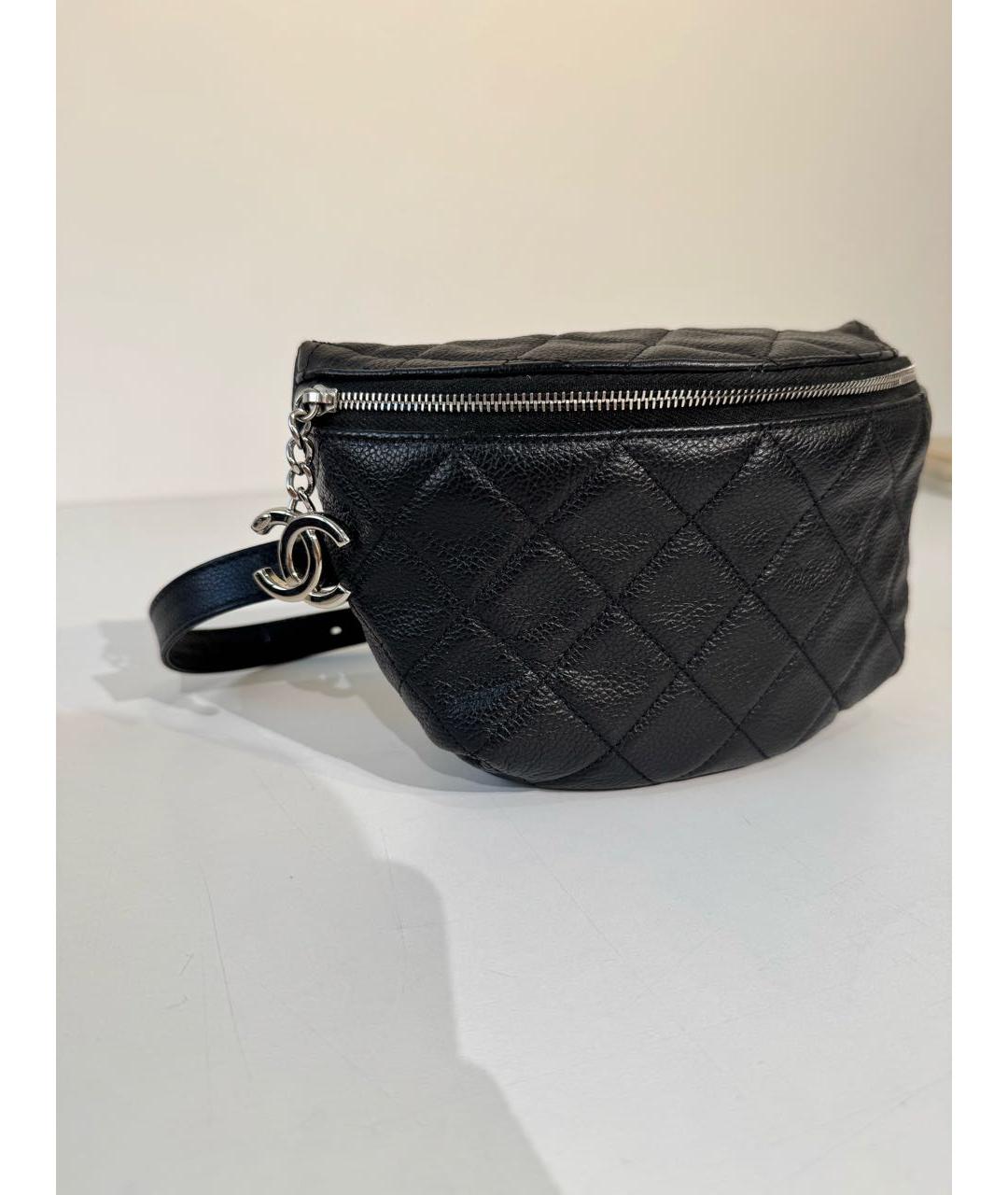 CHANEL Черная кожаная поясная сумка, фото 3