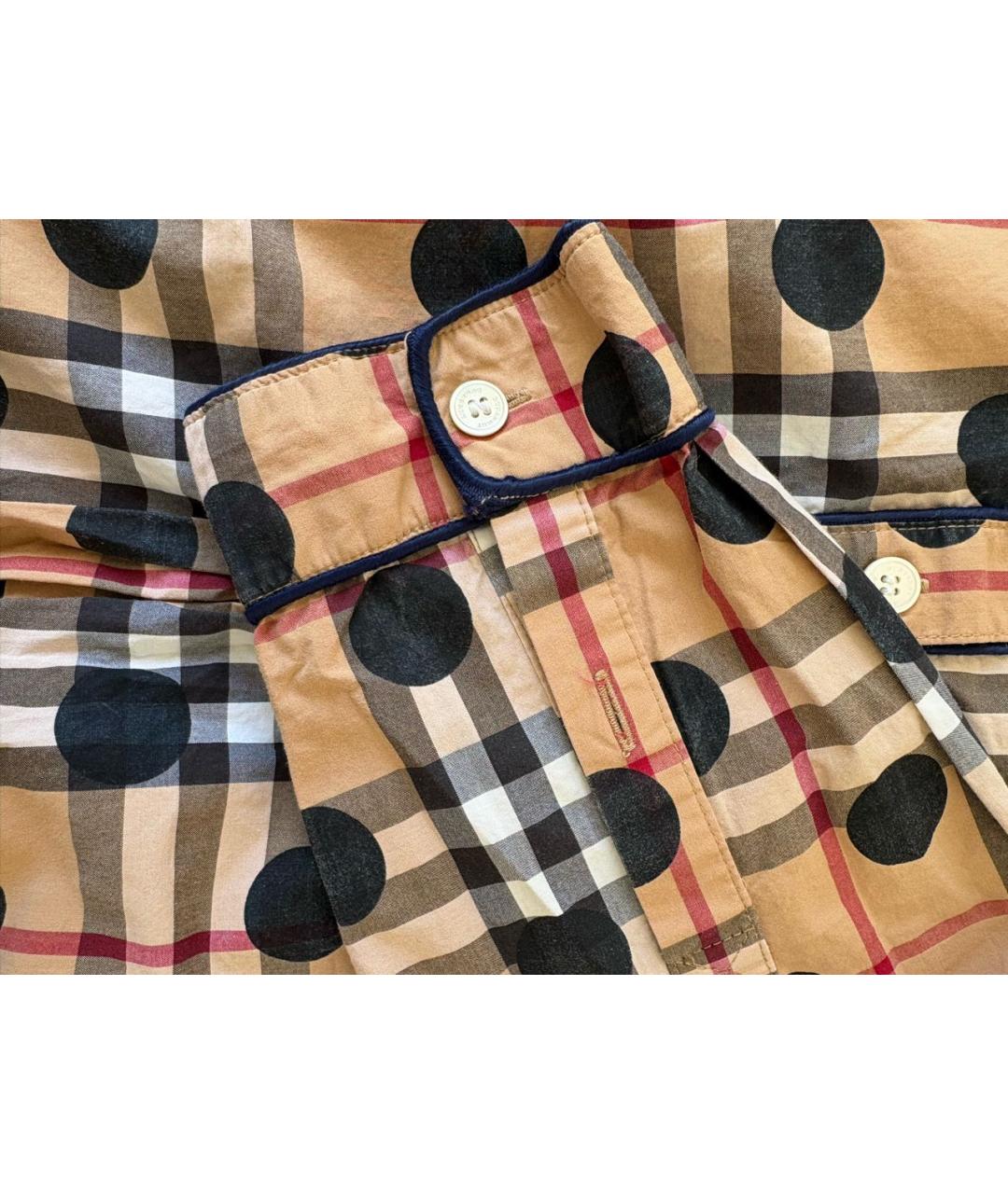 BURBERRY Коричневое хлопковое повседневное платье, фото 6