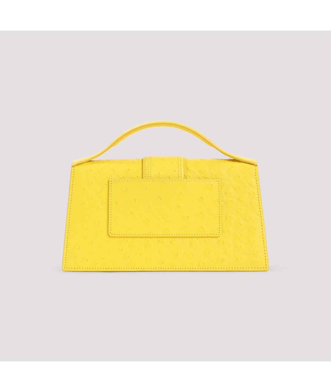 JACQUEMUS Желтая кожаная сумка с короткими ручками, фото 3