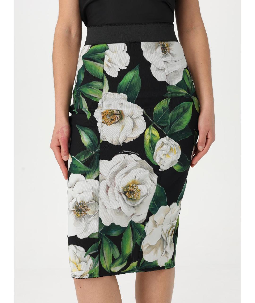 DOLCE&GABBANA Мульти синтетическая юбка миди, фото 6