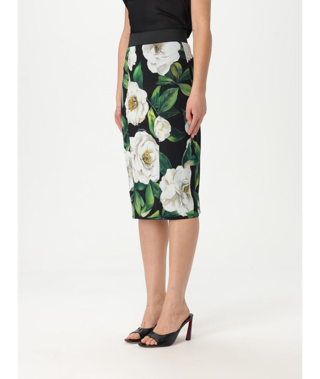 DOLCE&GABBANA Мульти синтетическая юбка миди, фото 5