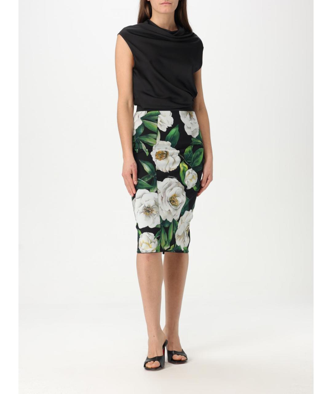 DOLCE&GABBANA Мульти синтетическая юбка миди, фото 3