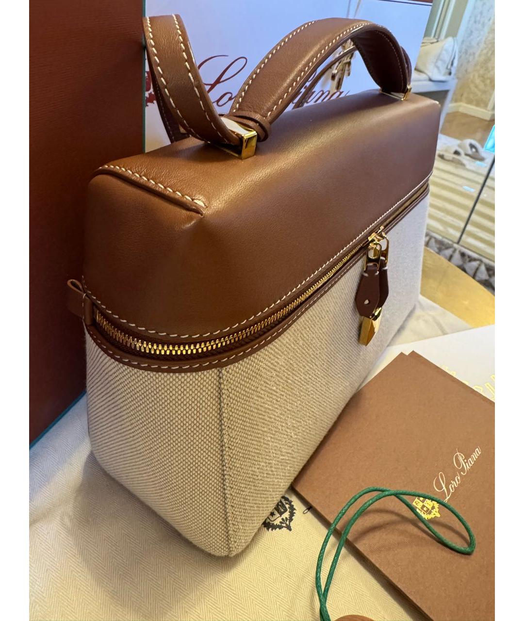 LORO PIANA Коричневая кожаная сумка через плечо, фото 3