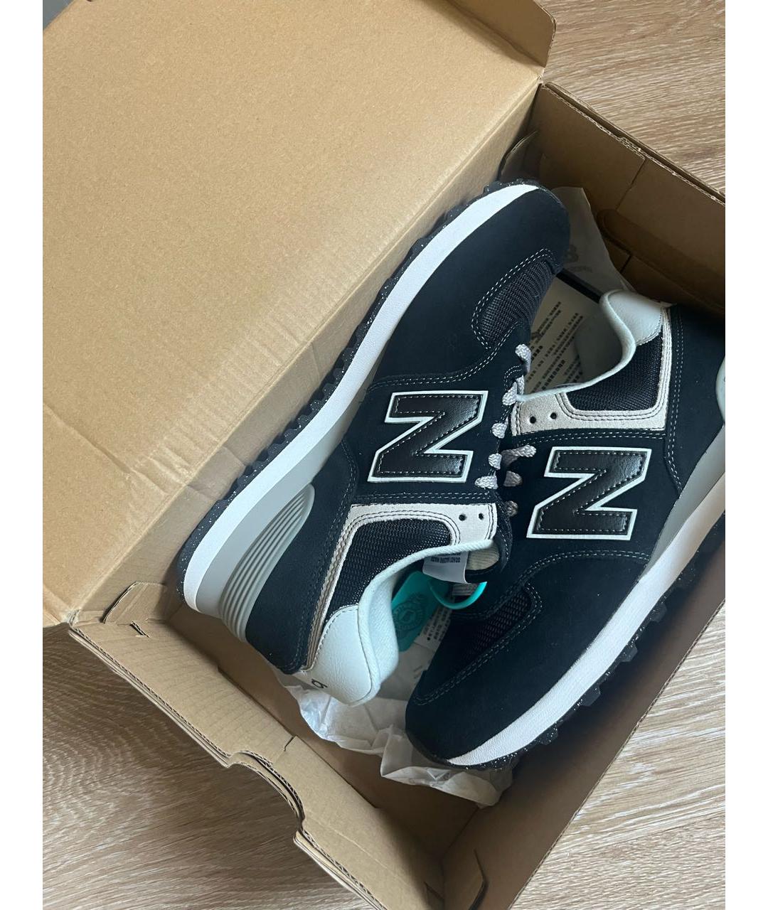 NEW BALANCE Черные замшевые низкие кроссовки / кеды, фото 4