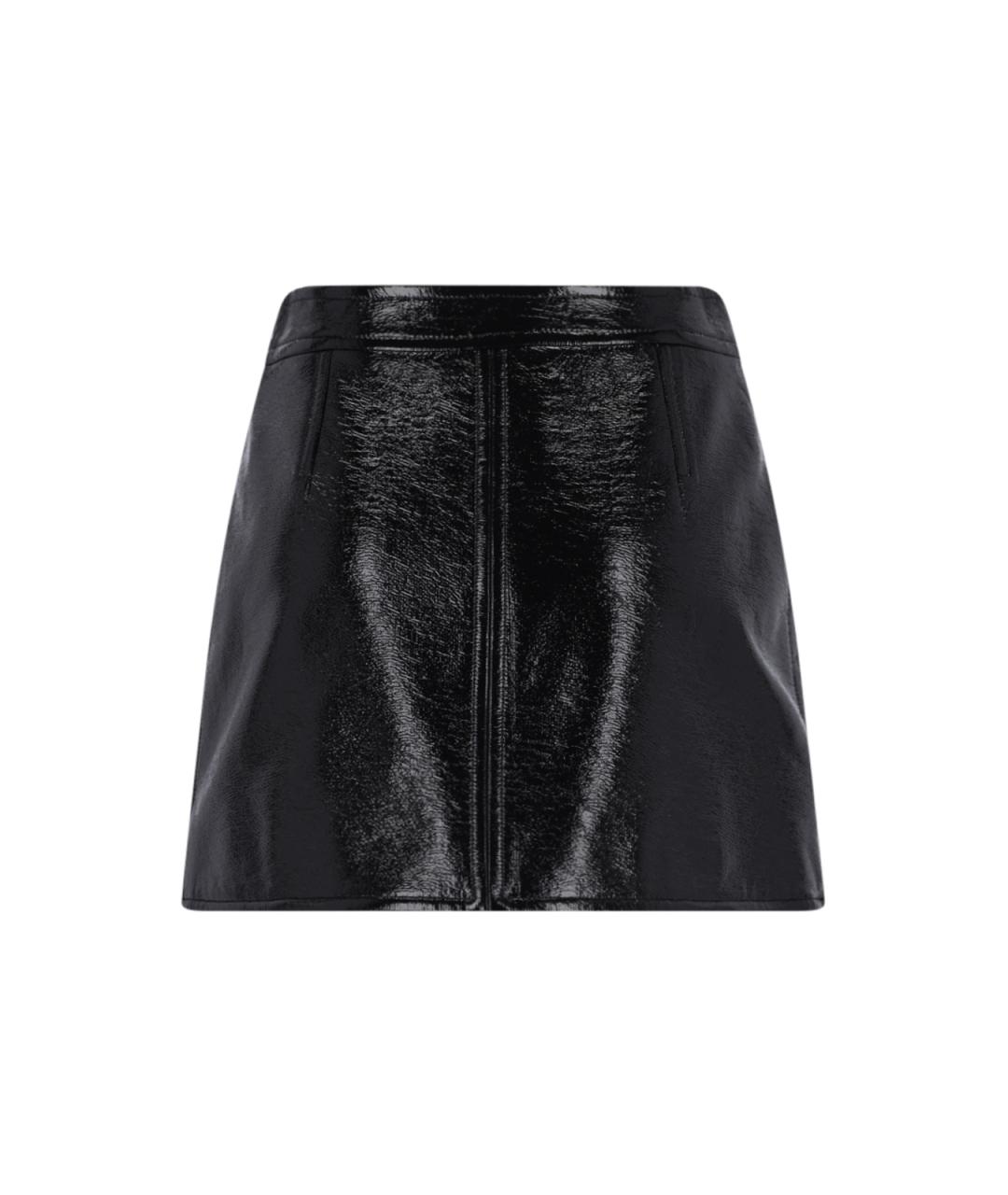 COURREGES Черная хлопковая юбка мини, фото 2