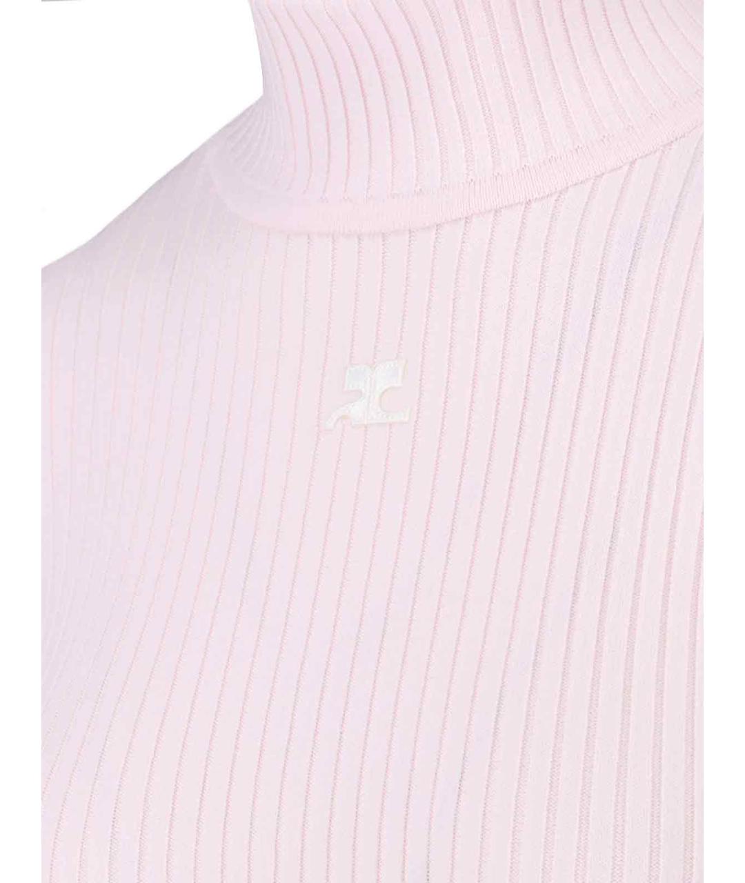 COURREGES Розовая вискозная водолазка, фото 3