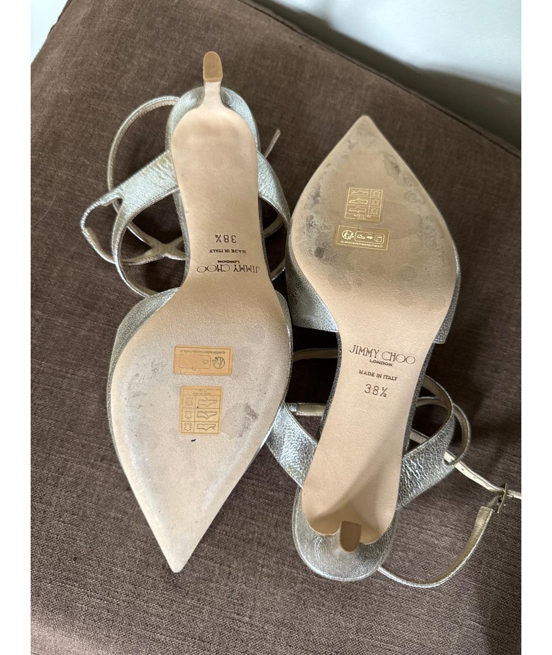 JIMMY CHOO Золотые туфли, фото 5