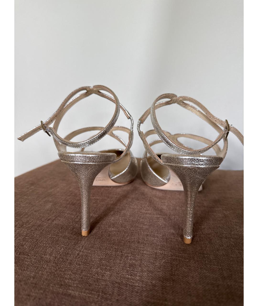 JIMMY CHOO Золотые туфли, фото 4