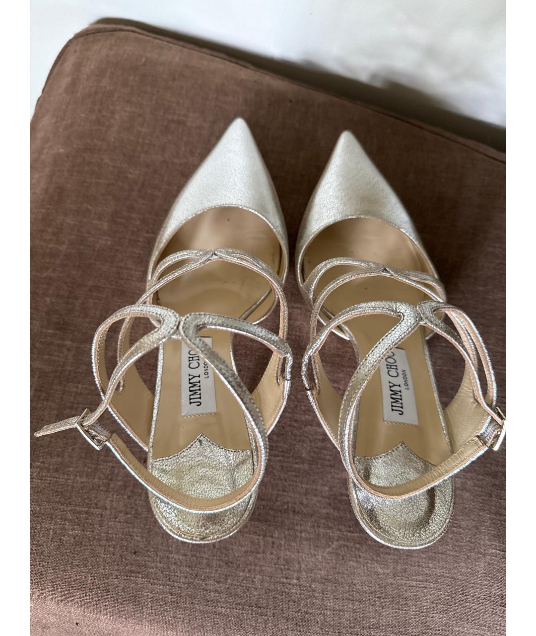 JIMMY CHOO Золотые туфли, фото 3