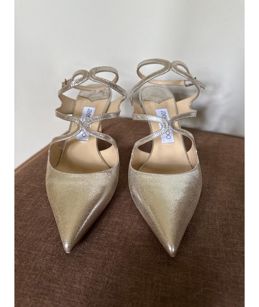 JIMMY CHOO Золотые туфли, фото 2