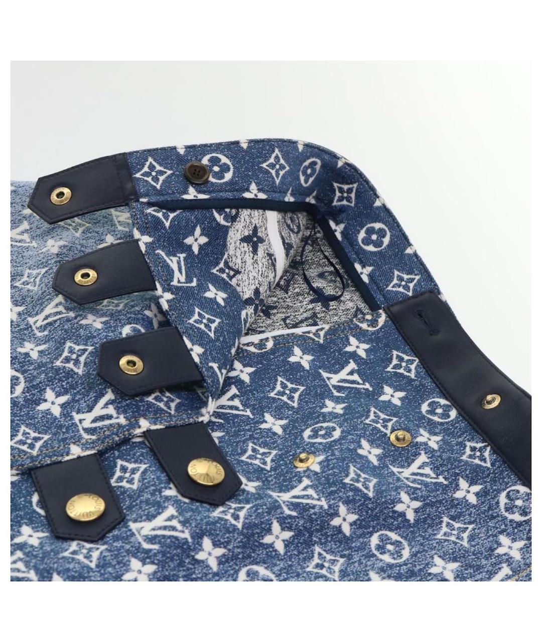 LOUIS VUITTON Синяя деним юбка мини, фото 2