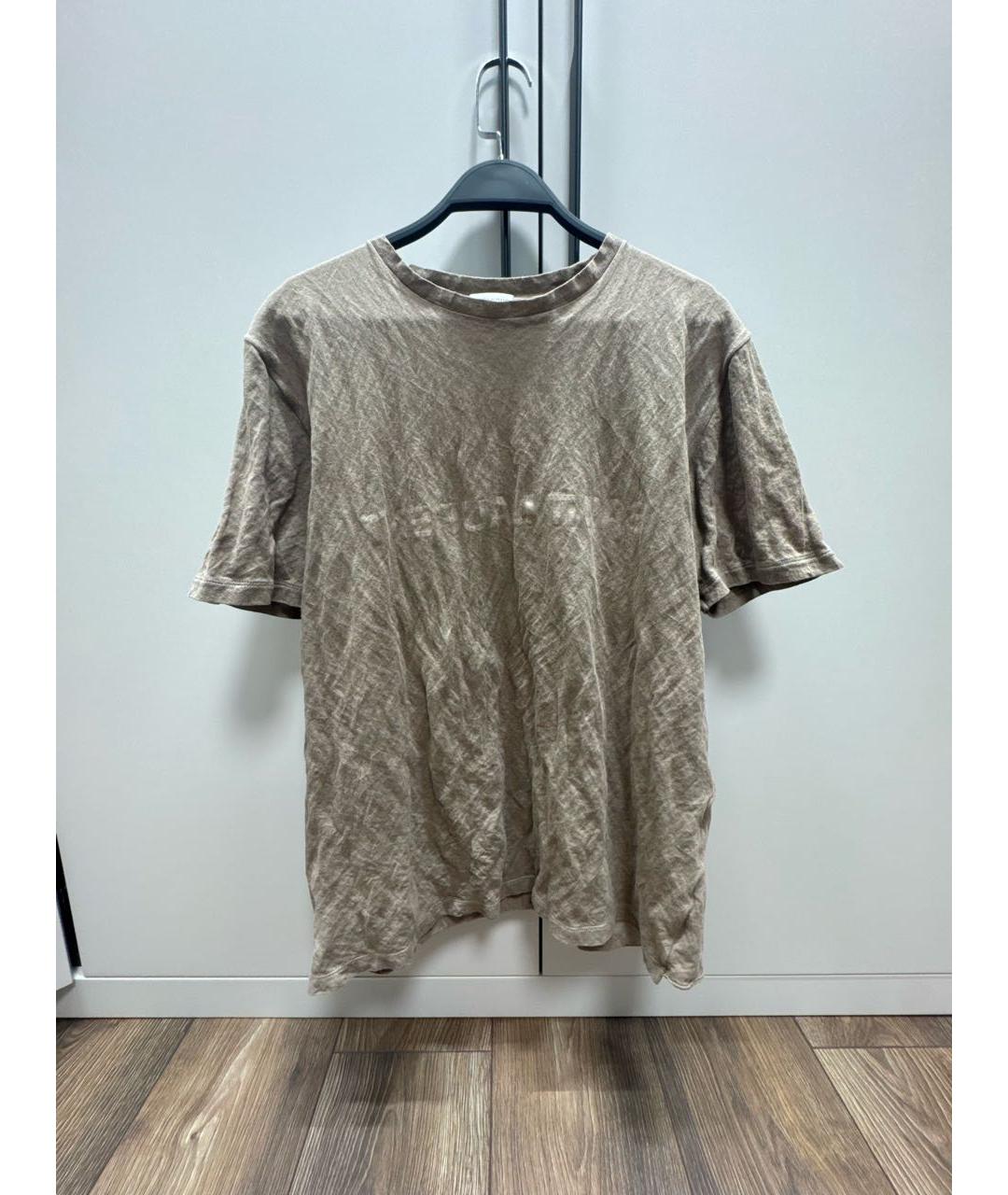 SAINT LAURENT Бежевая хлопковая футболка, фото 5