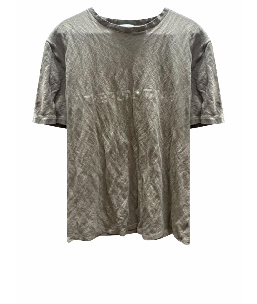 SAINT LAURENT Бежевая хлопковая футболка, фото 1