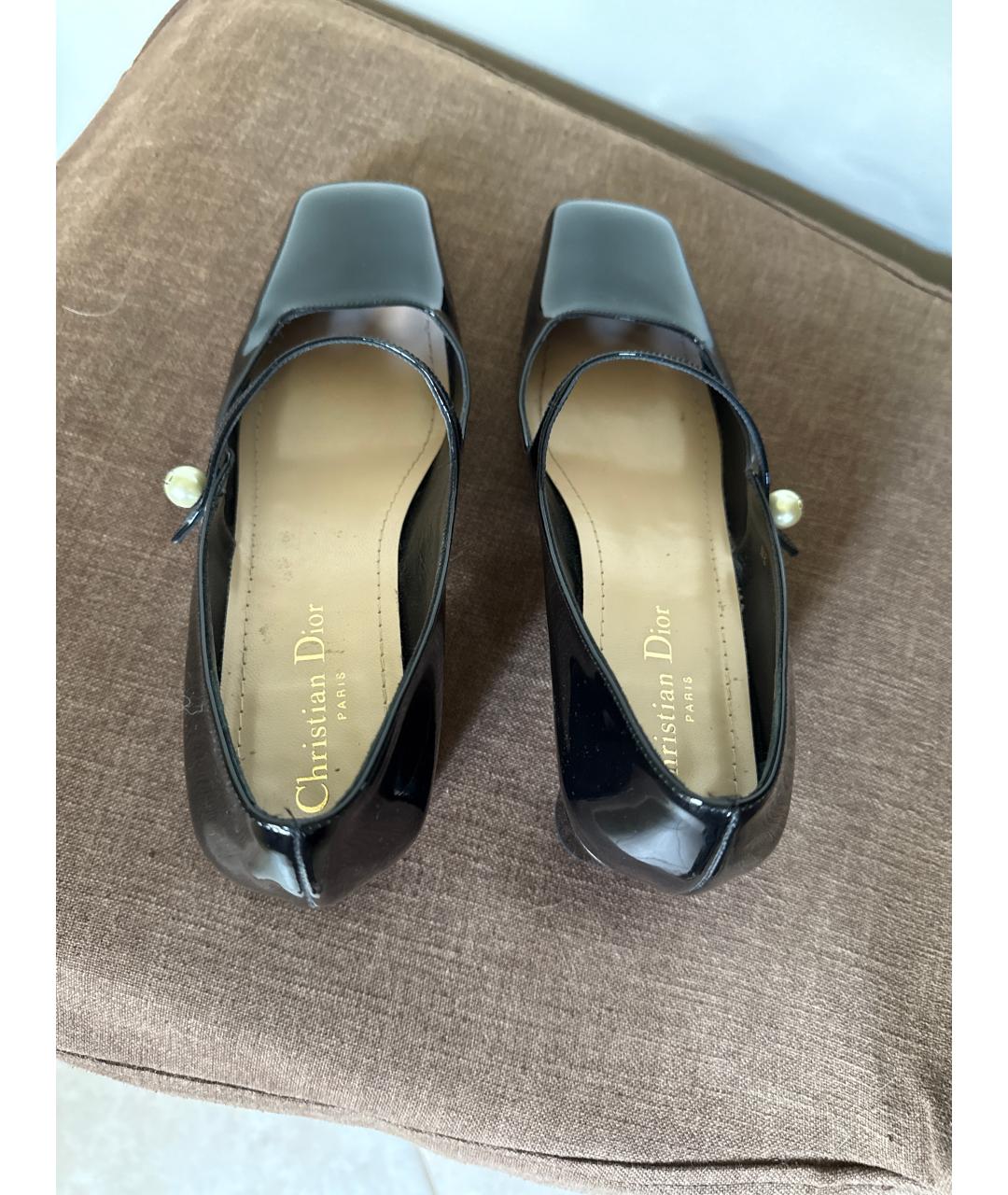 CHRISTIAN DIOR Черные туфли из лакированной кожи, фото 3