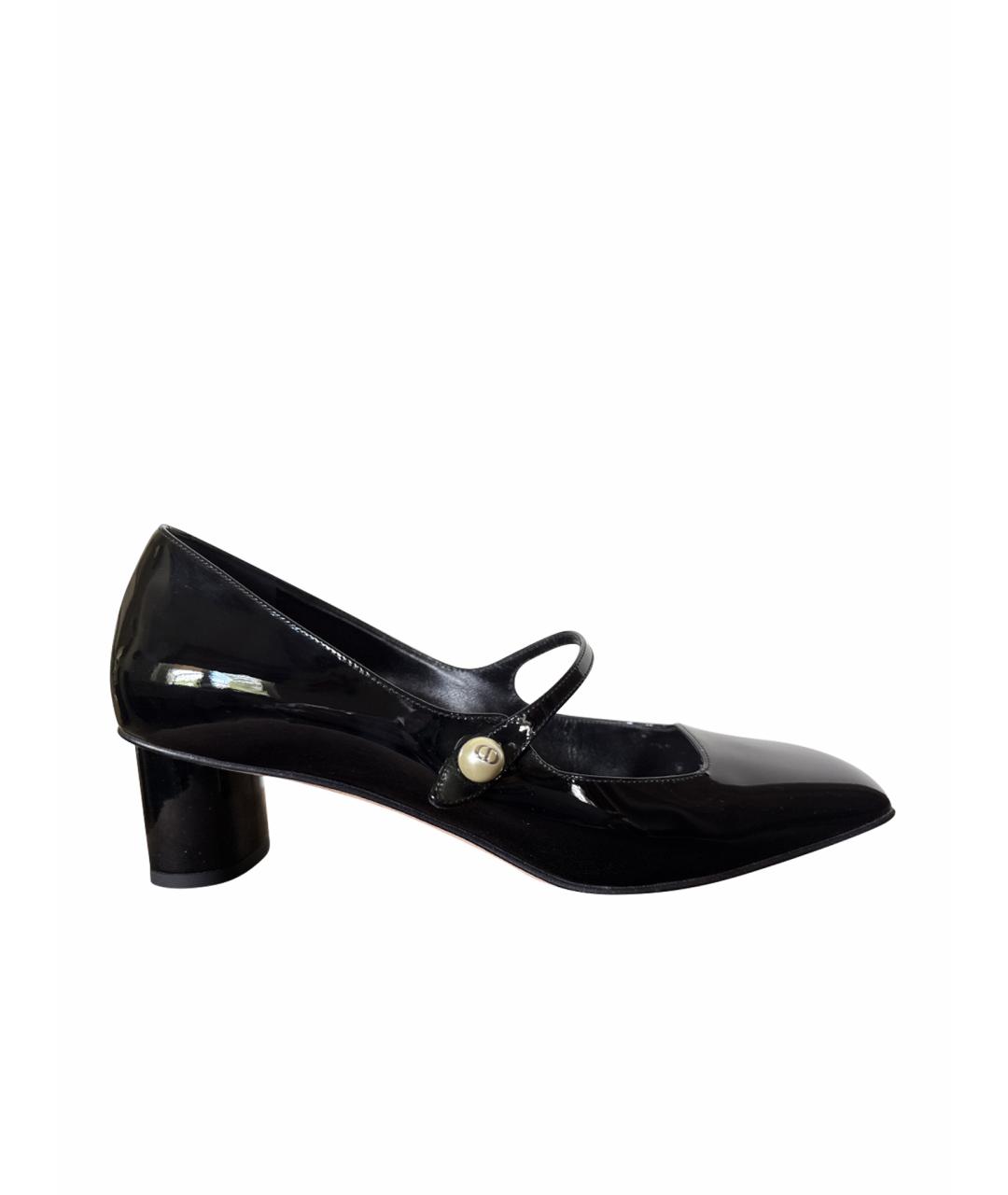 CHRISTIAN DIOR Черные туфли из лакированной кожи, фото 1