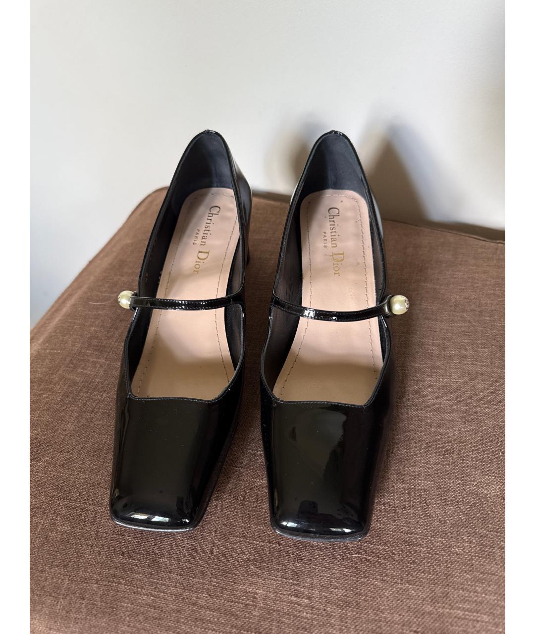 CHRISTIAN DIOR Черные туфли из лакированной кожи, фото 2
