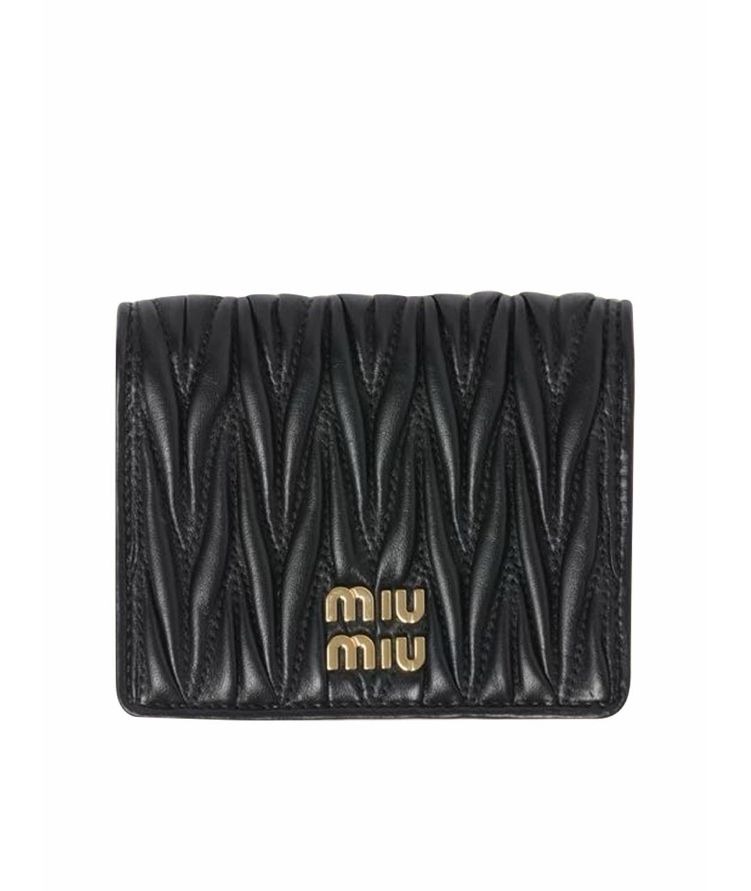 MIU MIU Черный кожаный кошелек, фото 1
