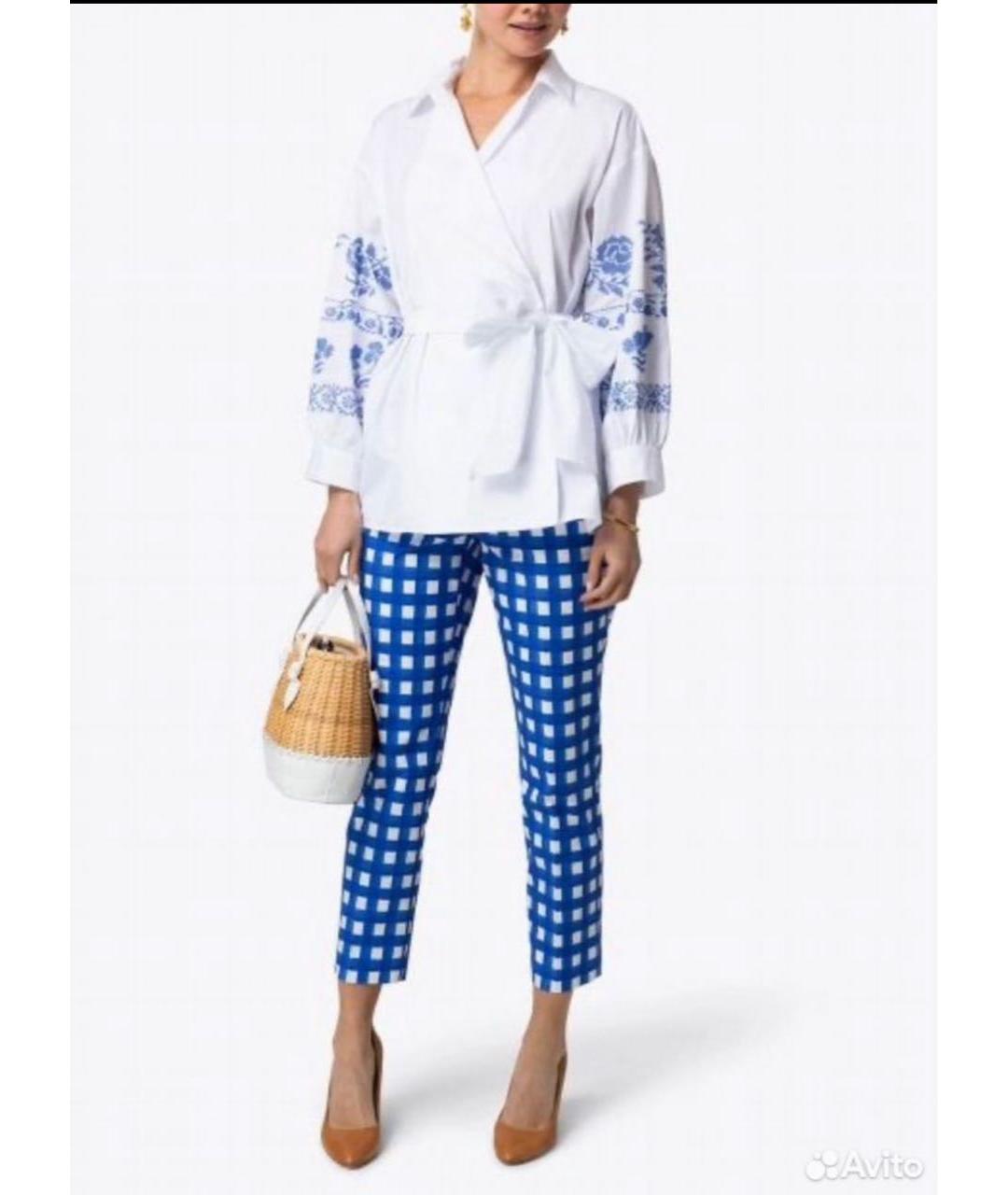 WEEKEND MAX MARA Синий хлопко-эластановый костюм с брюками, фото 8