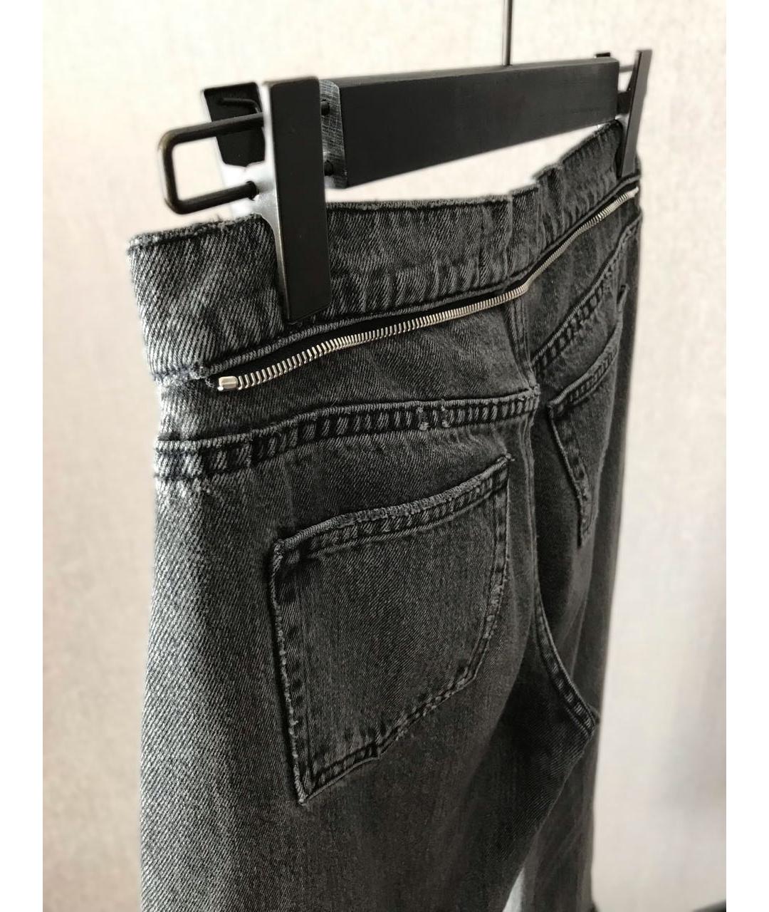 ALEXANDER WANG Антрацитовые хлопковые прямые джинсы, фото 3