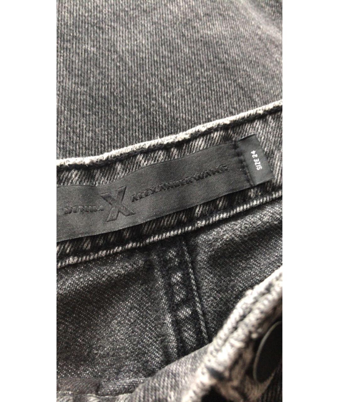 ALEXANDER WANG Антрацитовые хлопковые прямые джинсы, фото 7