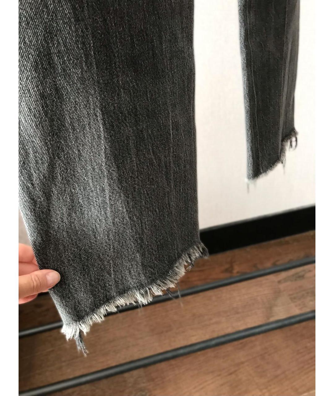 ALEXANDER WANG Антрацитовые хлопковые прямые джинсы, фото 4