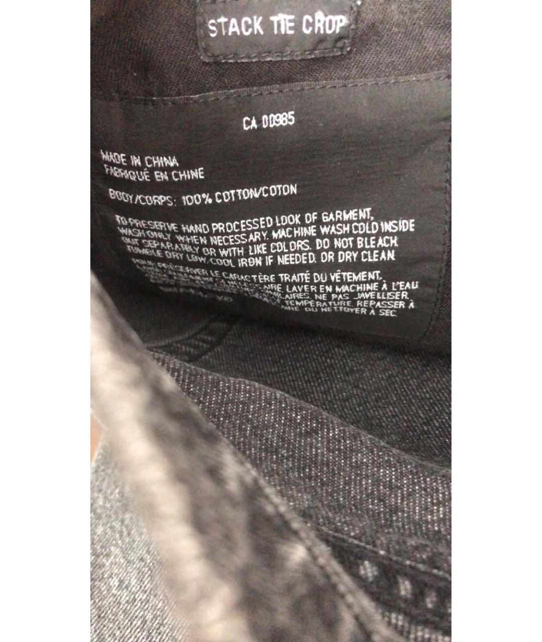 ALEXANDER WANG Антрацитовые хлопковые прямые джинсы, фото 5