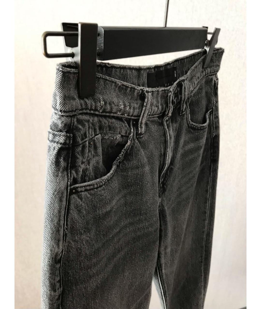 ALEXANDER WANG Антрацитовые хлопковые прямые джинсы, фото 2