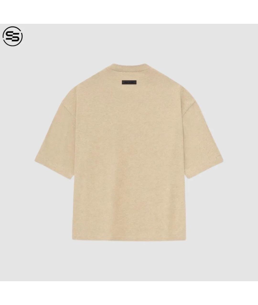 FEAR OF GOD ESSENTIALS Бежевая хлопковая футболка, фото 2
