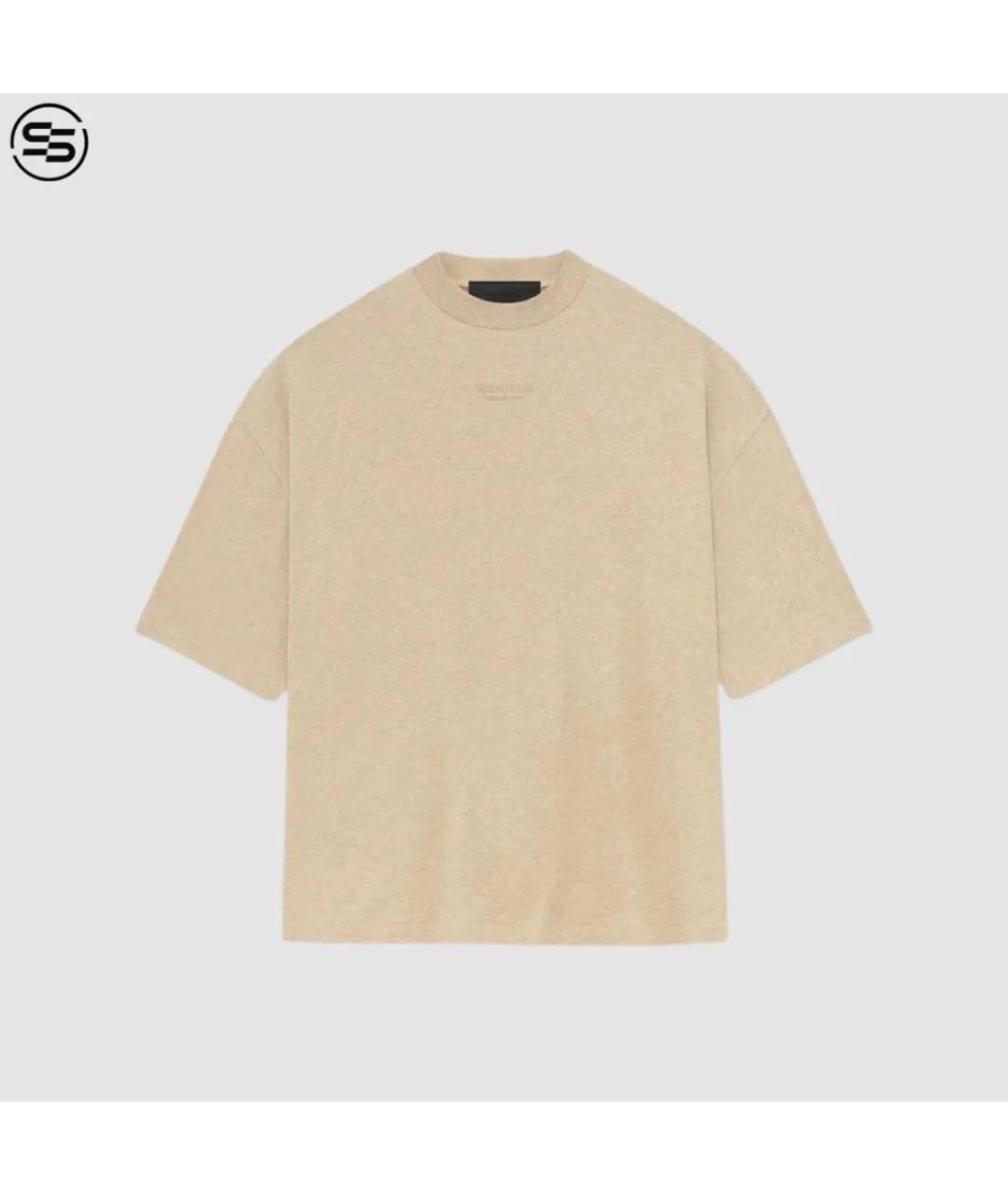 FEAR OF GOD ESSENTIALS Бежевая хлопковая футболка, фото 6