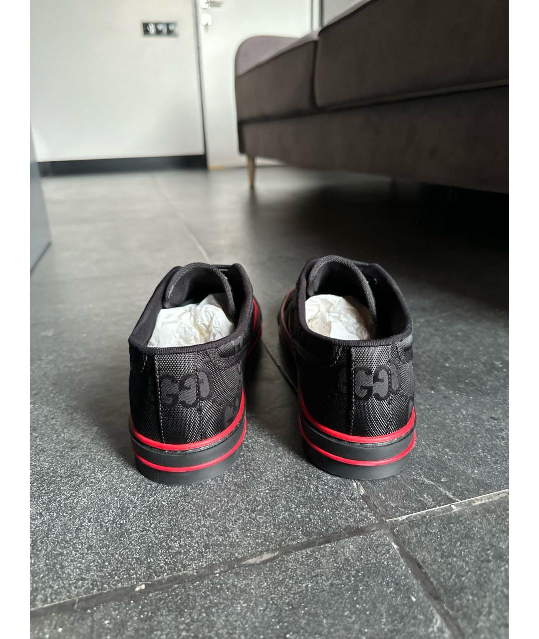 GUCCI Черные синтетические низкие кроссовки / кеды, фото 4