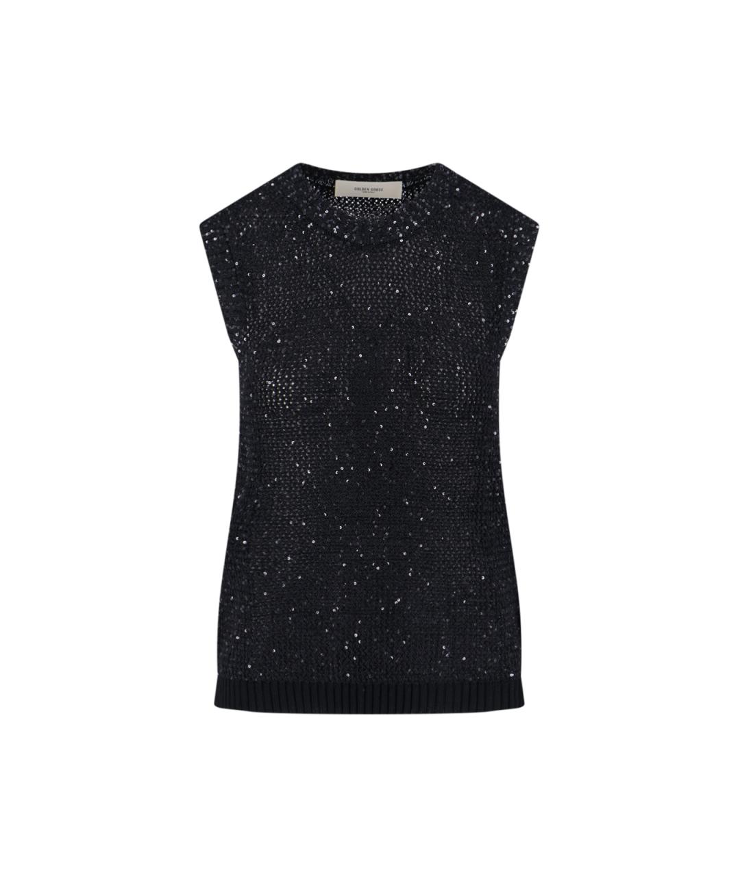 GOLDEN GOOSE DELUXE BRAND Черная хлопковая жилетка, фото 1