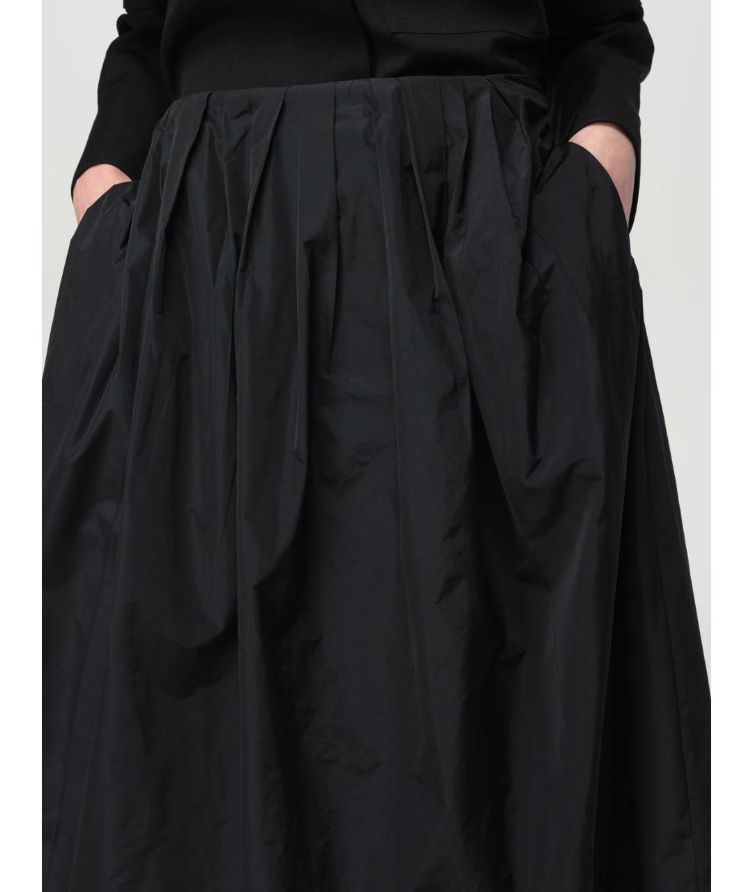 JIL SANDER Черная синтетическая юбка миди, фото 5