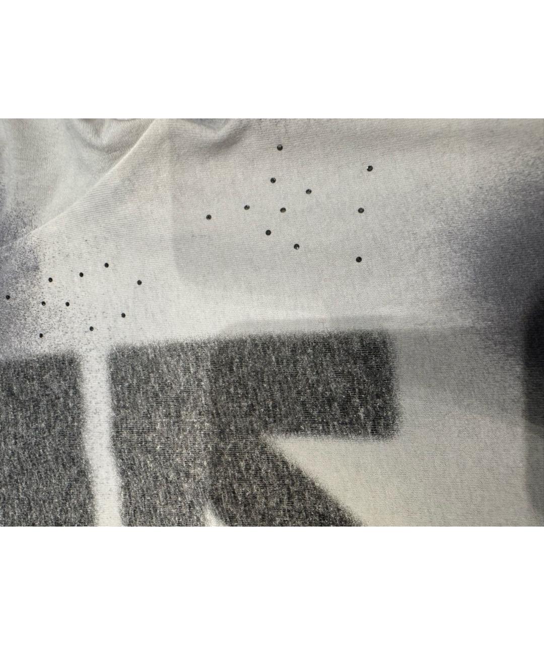 OFF-WHITE Серая хлопковая футболка, фото 3