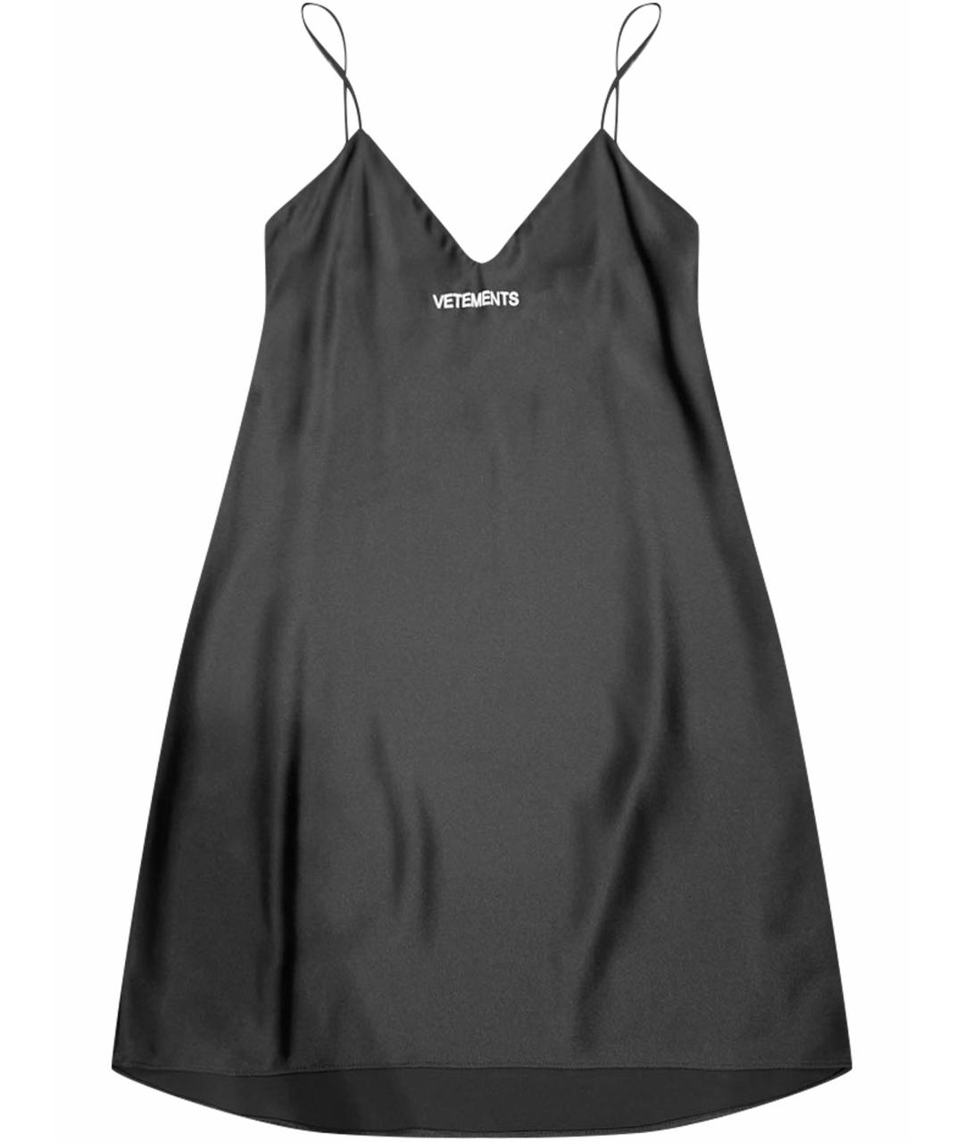 VETEMENTS Черное полиэстеровое платье, фото 1