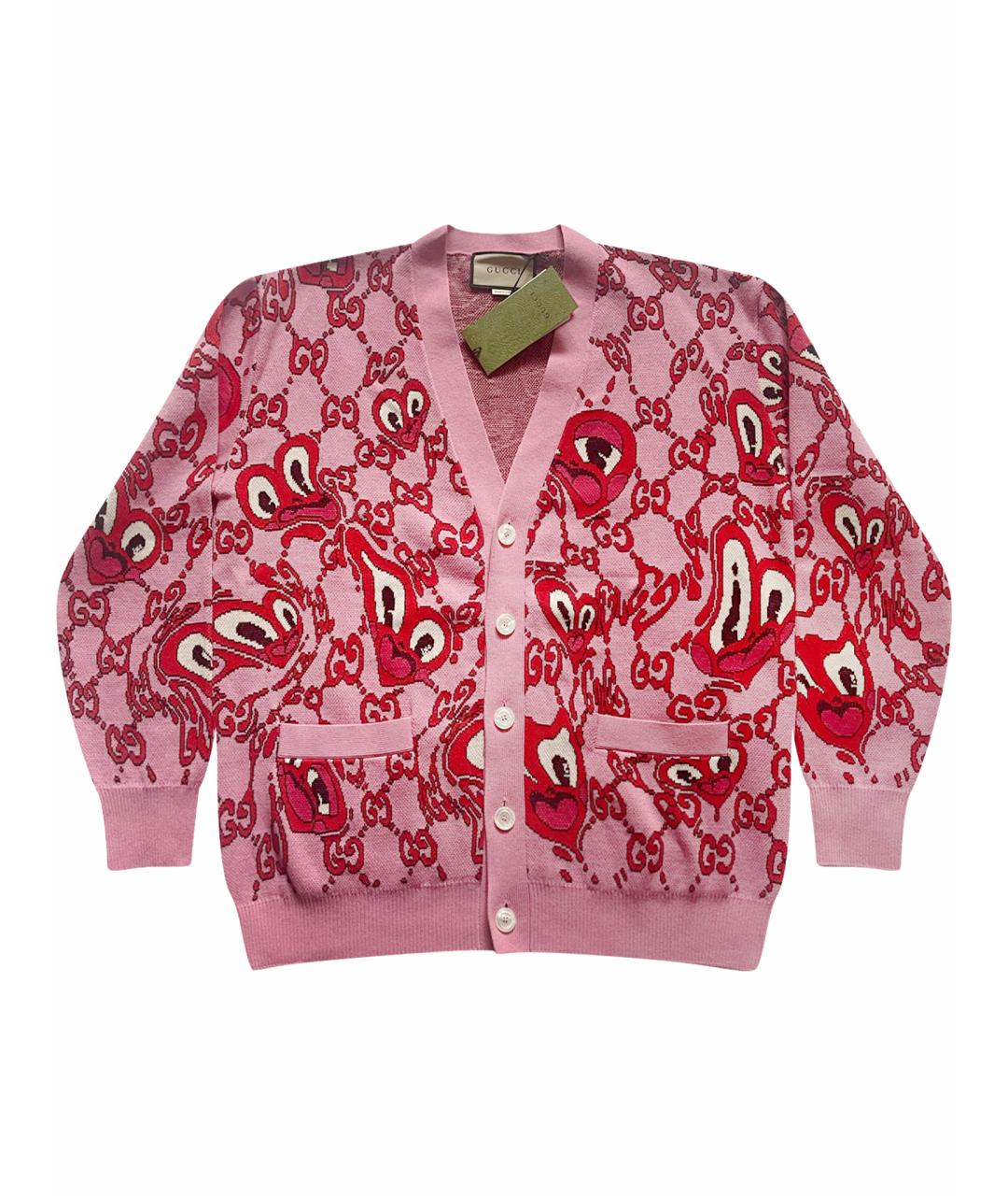 GUCCI Розовый хлопковый кардиган, фото 1