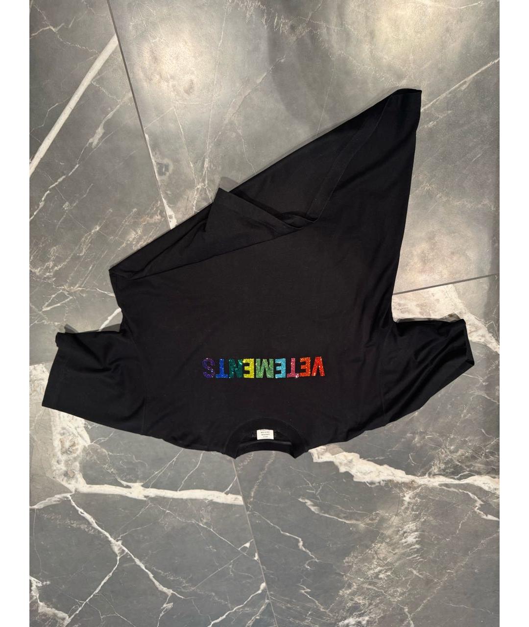 VETEMENTS Черная футболка, фото 2