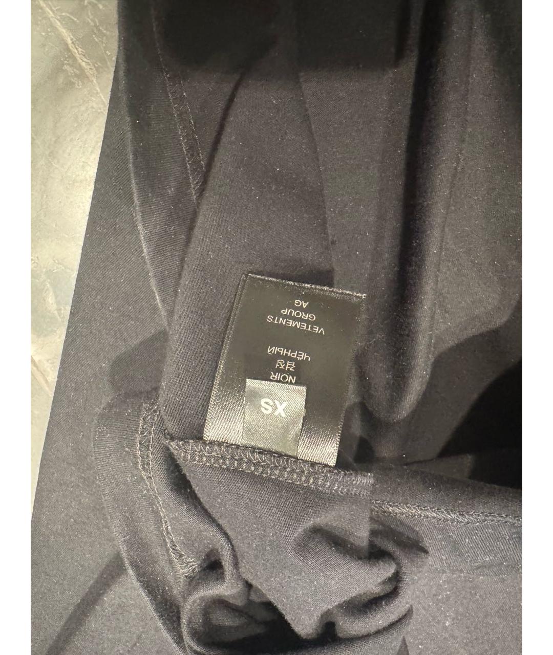 VETEMENTS Черная футболка, фото 3