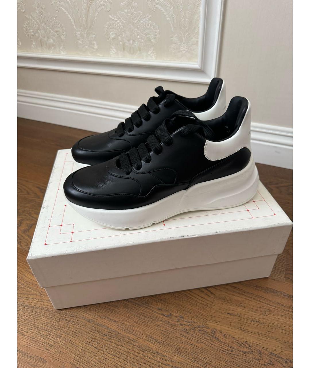 ALEXANDER MCQUEEN Черные кожаные высокие кроссовки / кеды, фото 3