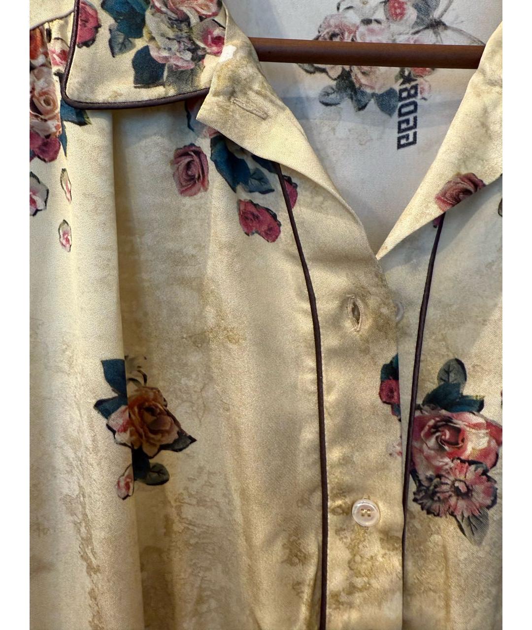 GOLDEN GOOSE DELUXE BRAND Бежевое вискозное повседневное платье, фото 4