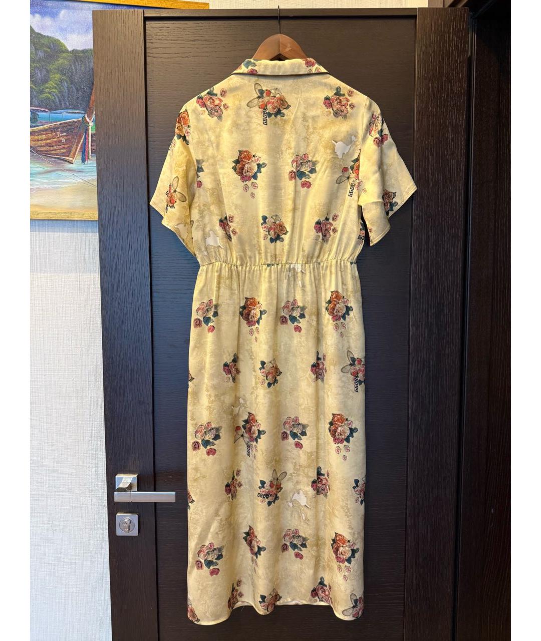 GOLDEN GOOSE DELUXE BRAND Бежевое вискозное повседневное платье, фото 2