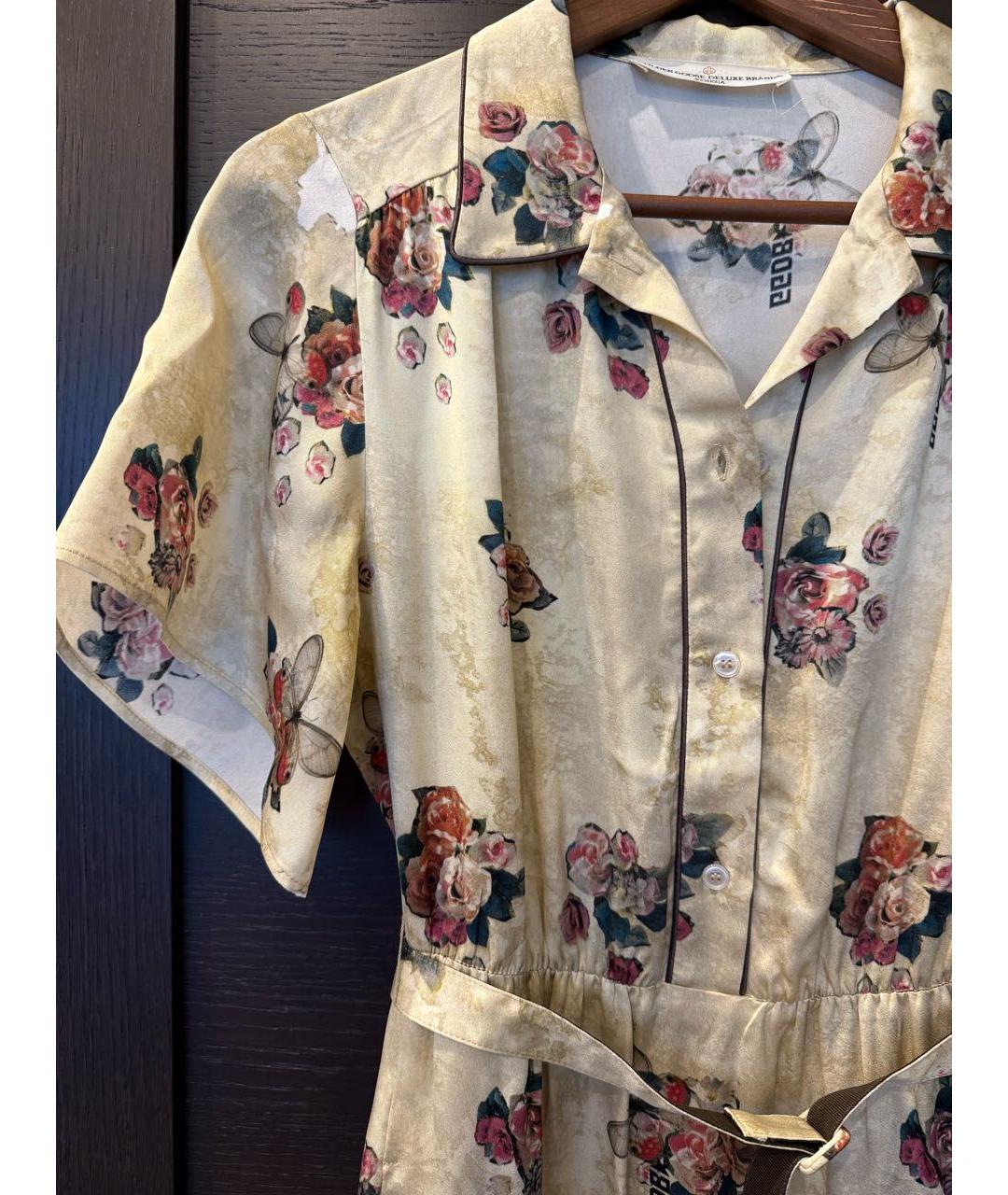 GOLDEN GOOSE DELUXE BRAND Бежевое вискозное повседневное платье, фото 3