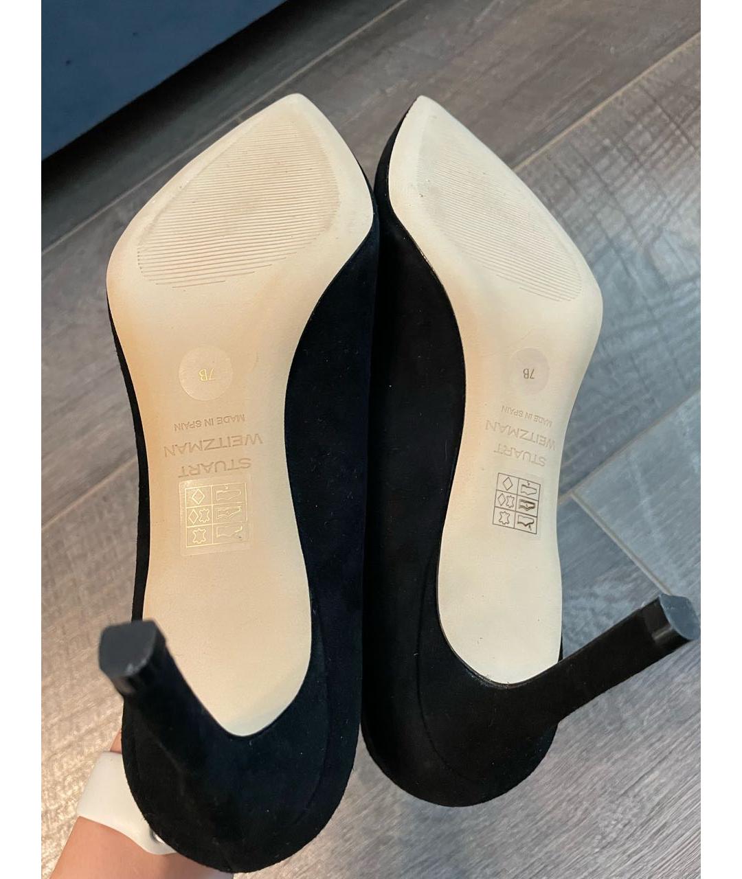 STUART WEITZMAN Черные замшевые туфли, фото 5