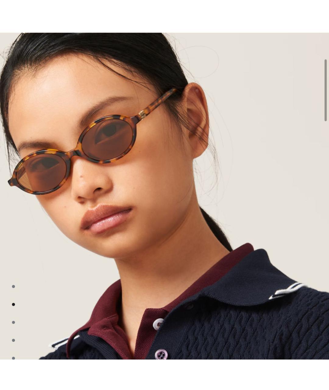 MIU MIU Коричневые пластиковые солнцезащитные очки, фото 6