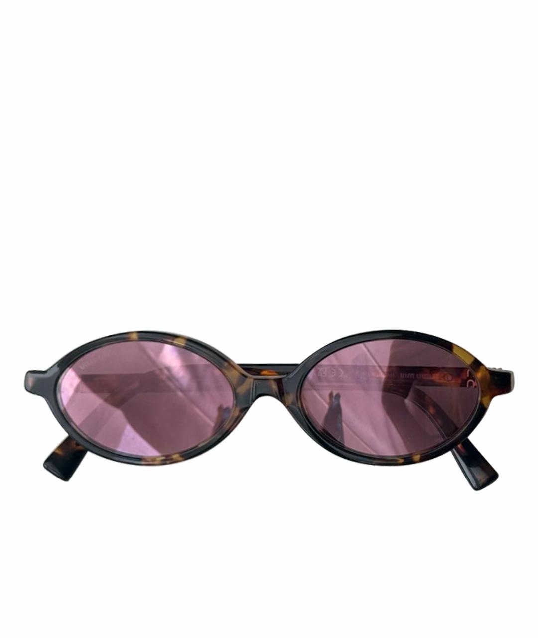 MIU MIU Коричневые пластиковые солнцезащитные очки, фото 1